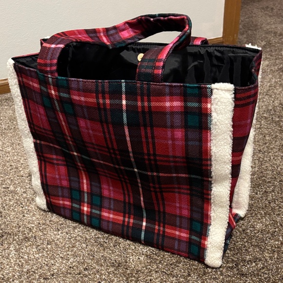 Victoria's Secret Red and Black Plaid Tote - Picture 4 of 5